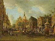 unknow artist The Groenmarkt as seen towards the Westeinde USA oil painting artist